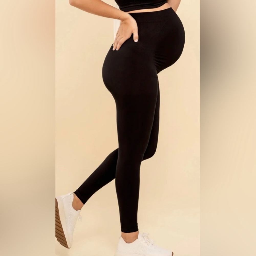 NWT⭐️BLANQI High Waist Everyday MATERNITY🖤Black Pregnancy LEGGINGS💕Small